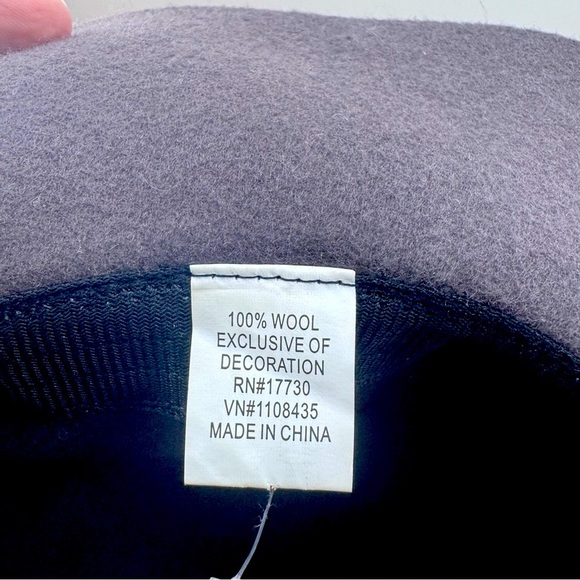 Unbranded 100% Wool Light Purple Wide-Brimmed Floppy Hat with Ribbon - Picture 7 of 7